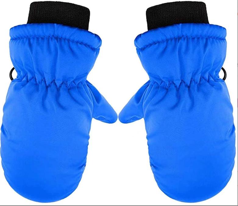 

Thick Warm Children Ski Gloves 2-5Year Boys Girls Plush Mittens Windproof Waterproof Outdoor Baby Hand Covers Winter Kids Glove синий