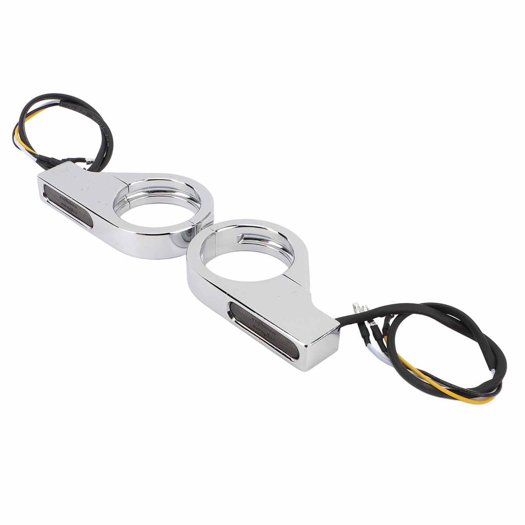 Front Fork LED Turn Signals Amber Indicators White Daytime Running Lights 39 to 41MM Fork for ATV