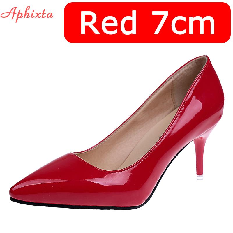 Fashion Aphixta 7cm Thin Heels Pumps Women Stiletto-heel Dress Women Shoes Wedding Official Leisure Shoes Plus Big Size 49 50