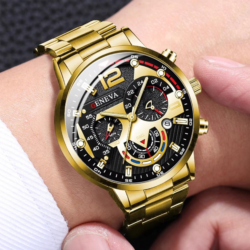 3 STÜCKE Herren Business Uhren Mode Stahlband Herren Analog Quarzuhren Set Relogio Masculino Reloj Hombre