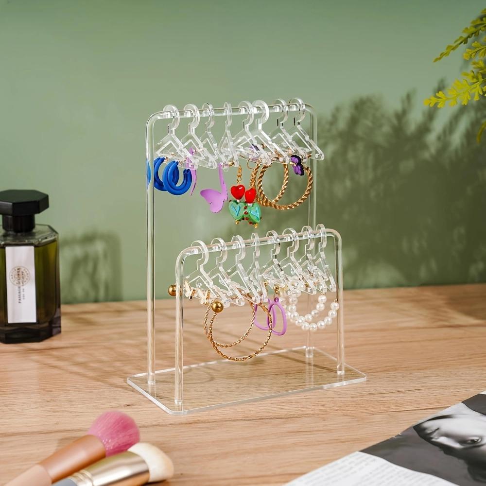 Jewelry Organizer Dangle Earrings Display Racks DIY Clothes Hanger Ear Studs Stand  Women Girls