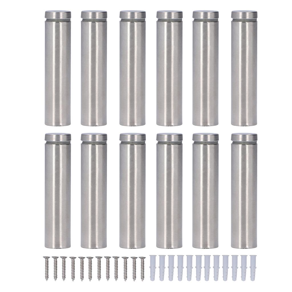 12 Set Stainless Steel Standoff Screws 19x80mm Advertising Screws Mounting Hardware for Hanging Acrylic Picture Frame