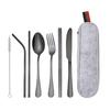 ZISIZ Portable 7-Piece Stainless Steel Camping Cutlery Set