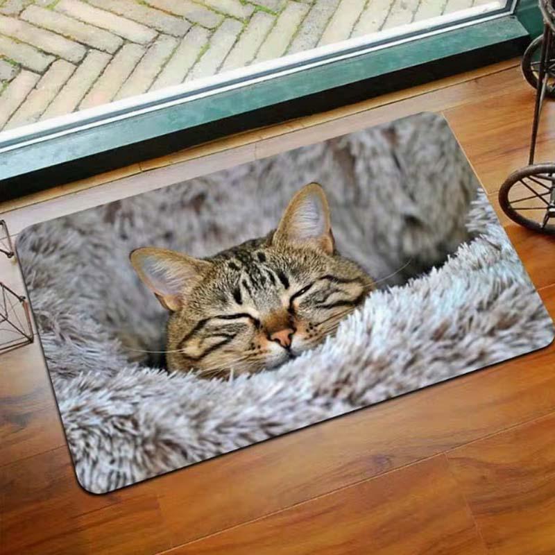 3D Cat Design Quick-Dry Anti-Slip Diatom Mud Bathroom Mat