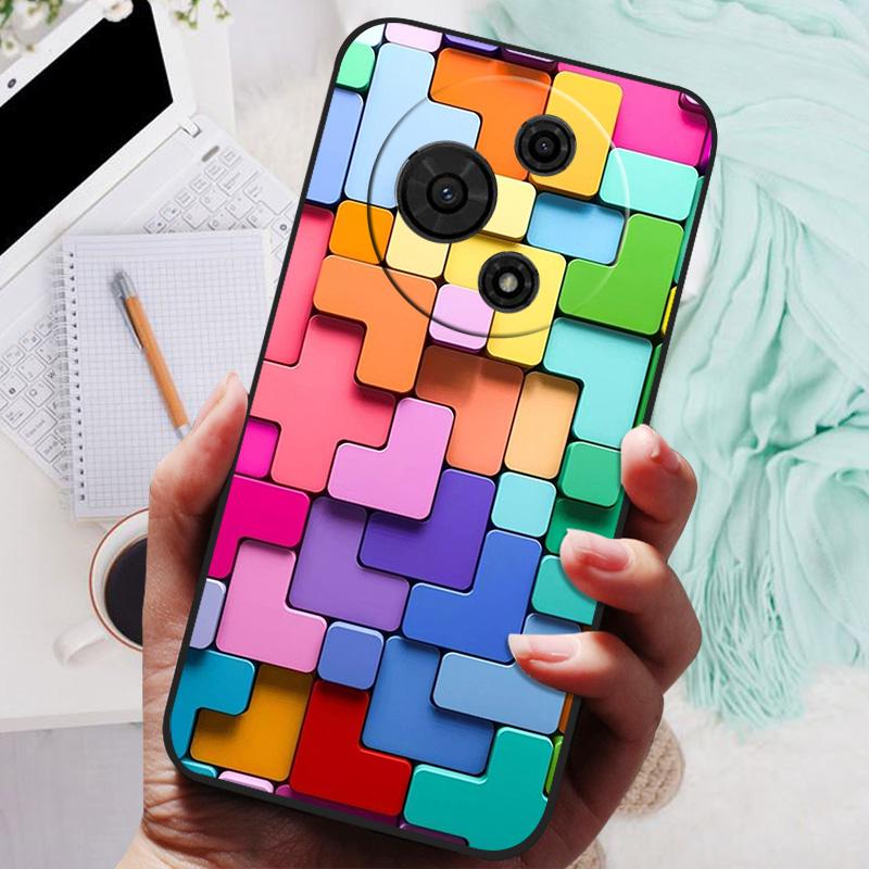 For TCL 605 Case Flower Geometric Painted Bumper Coque Soft Silicone Cover Fundas For TCL 60 SE 4G Cases 60SE TCL605 Shells