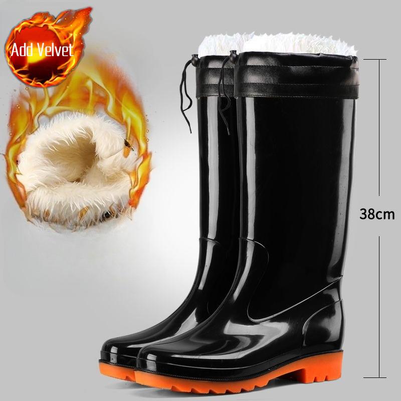 Wear to Work Half High Men's Rain Boots Lightweight Without Lacing Galoshes for City Mud Fishing Water Wear-resistant Male Shoes