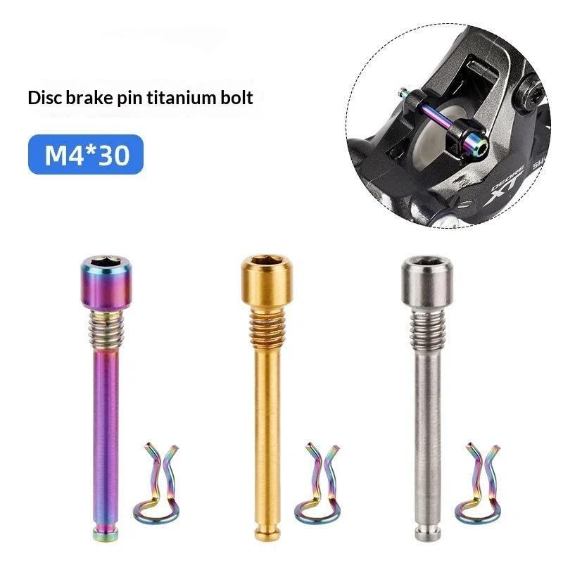 Bicycle Hydraulic Disc Brake Pad Fixing Bolts M4 Titanium Alloy Corrosion Resistant Inserts for Cycling Upgrade Accessories