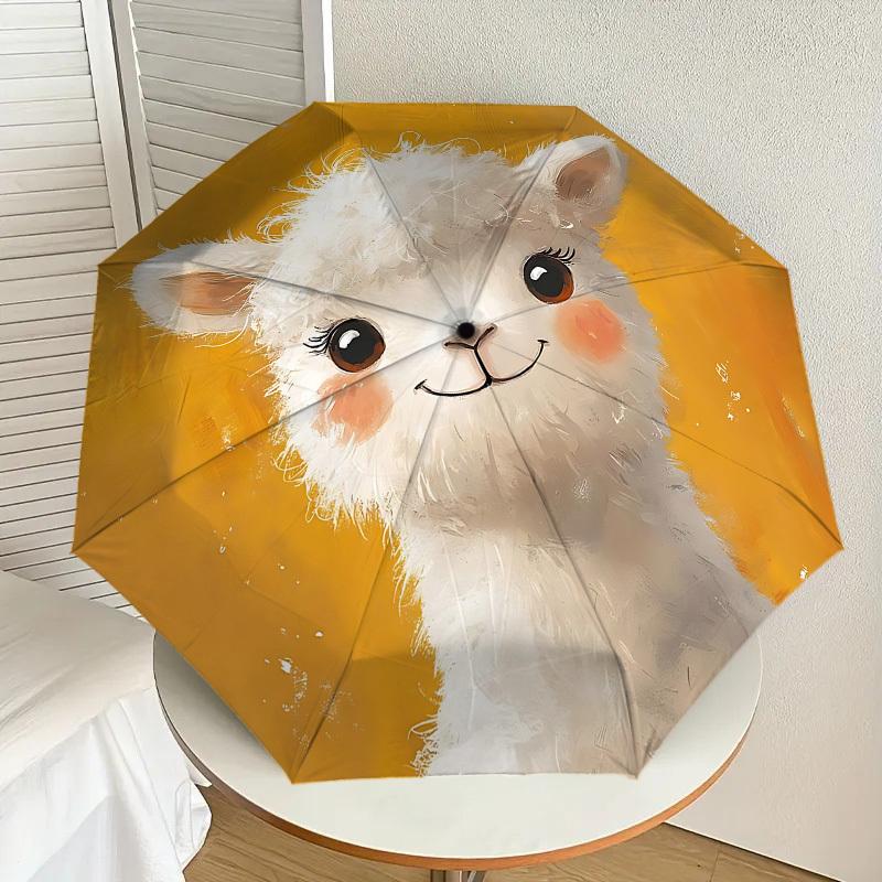 Adorable Alpaca Print Umbrella: Perfect for Outdoor Adventures, Auto Open/Close, Lightweight & Durable, Ideal Travel Accessory and Gift 117