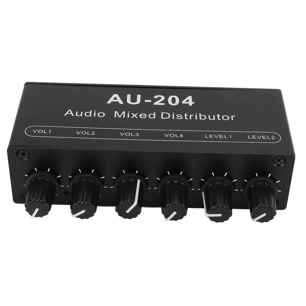 Stereo Audio Splitter Box Mini Preamplifier Headphone Amplifier 2 Way Input 4 Way Output 3.5mm