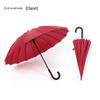 HANDUNYOU Wine Red 16-Rib Long Handle Umbrella