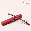 Unisex Pocket Reading Glasses Slim Mini Metal Readers with Pen Tube Case Reader Eyeglasses Diopter +1.0/1.5/2.0/2.5 Dropshipping