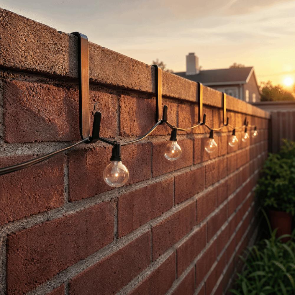 4Pcs No Drill Outdoor Light String Hooks Adjustable String Light Hangers  Cinder Block
