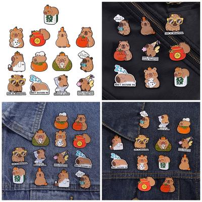 Niedliche Capybara Anstecknadeln für Rucksäcke, Kleidung, DIY-Accessoires, Kawaii-Geschenke, Unisex Tier-Themen Anstecknadeln