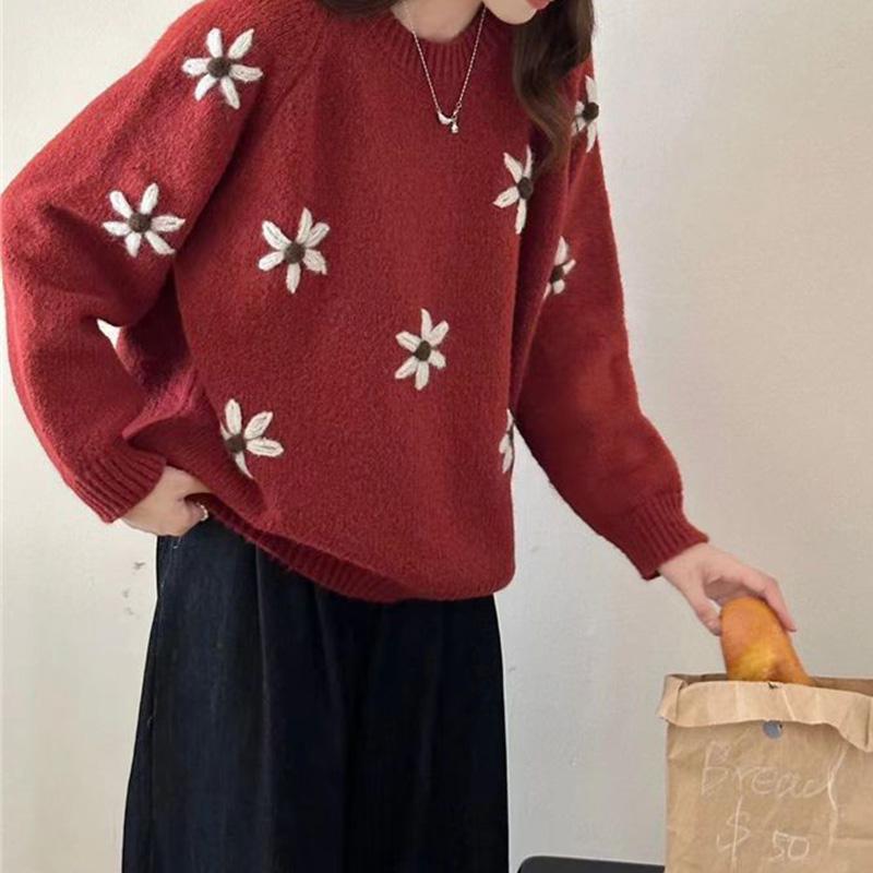 Sweater for Women Autumn Winter Thickened Pullover Warm Knitted Stretchy Long Sleeve Oversize Jumper Tops