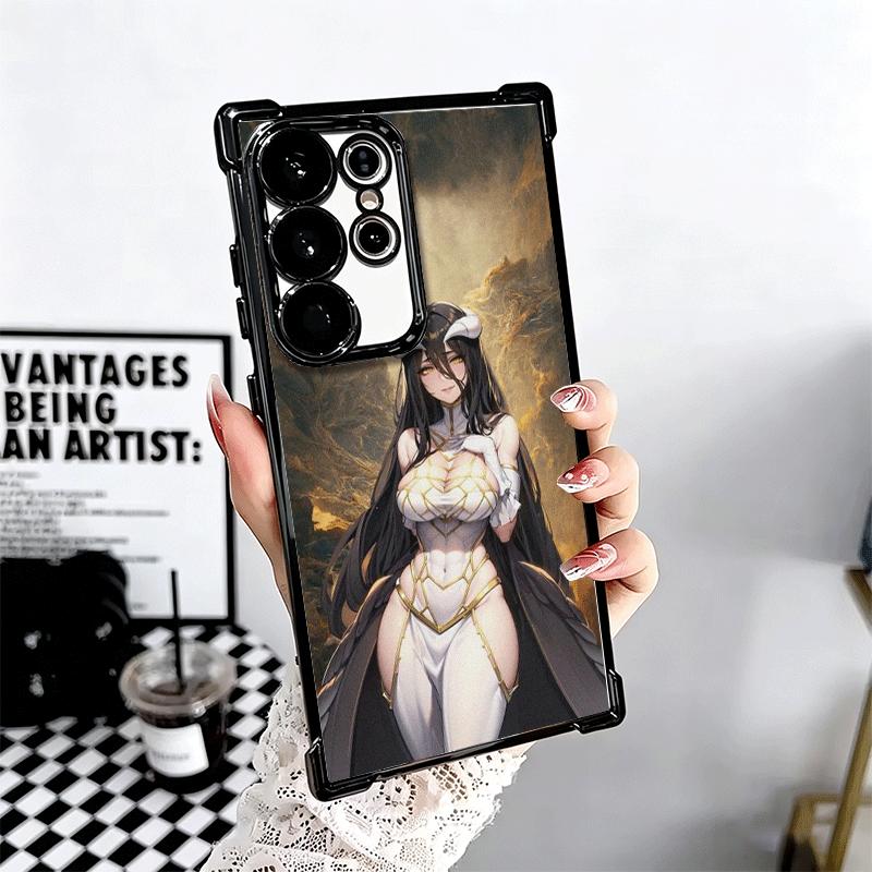 Albedo O-Overlords Anime Plating Phone Case For Samsung Galaxy S24 S25 FE S26 Edge S23 Ultra S22 S21 Plus S20 Anti-Fall Airabag