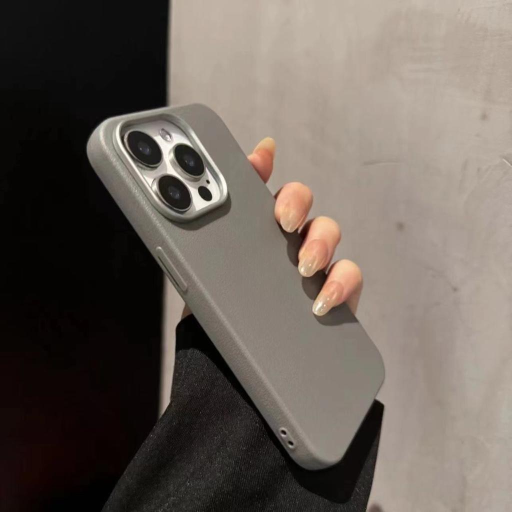 Plain Leather Pattern Phone Case for Apple iPhone16promax- Pure Color Soft Silicone Phone Protective Cover for iPhone 16/15/14/13/12/11/Plus