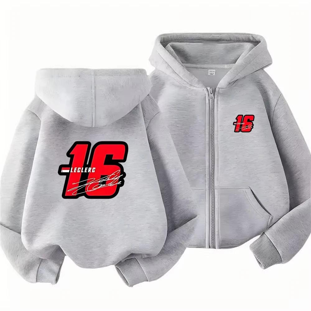 Moletom com Zíper Vermelho da Moda Para Meninos Cool Graffiti Número 16 Design de Logo no Peito Manga Longa Leve Casaco Externo de Rua
