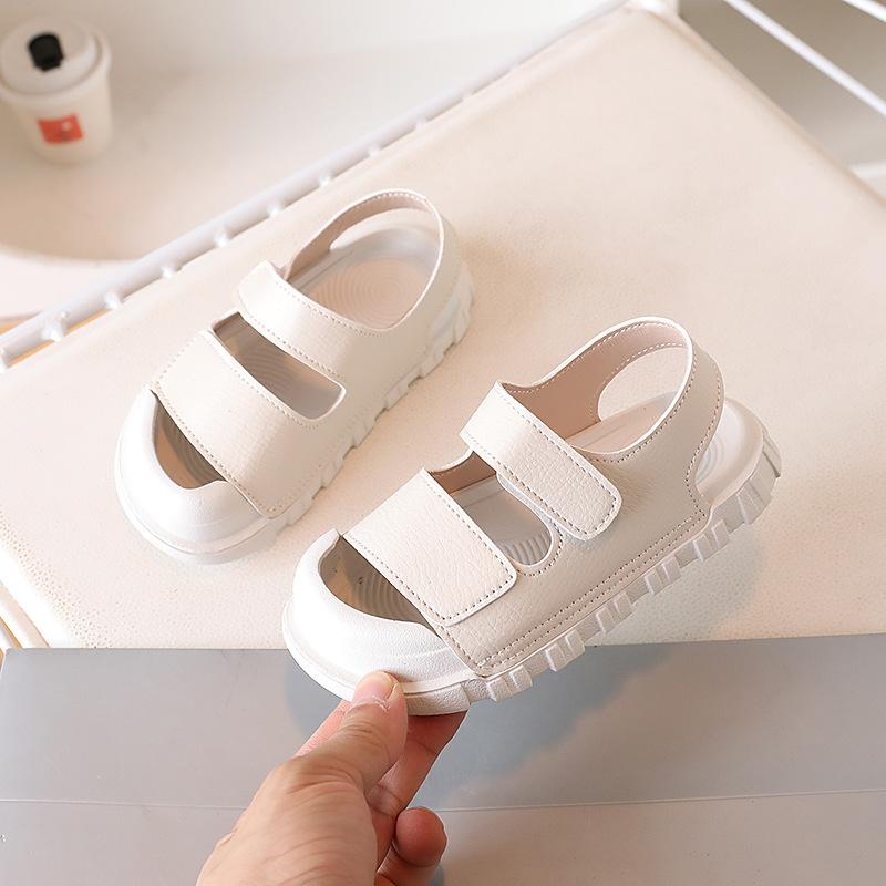 Kids White Closed Toe Double Strap Platform Sandals 21 белый