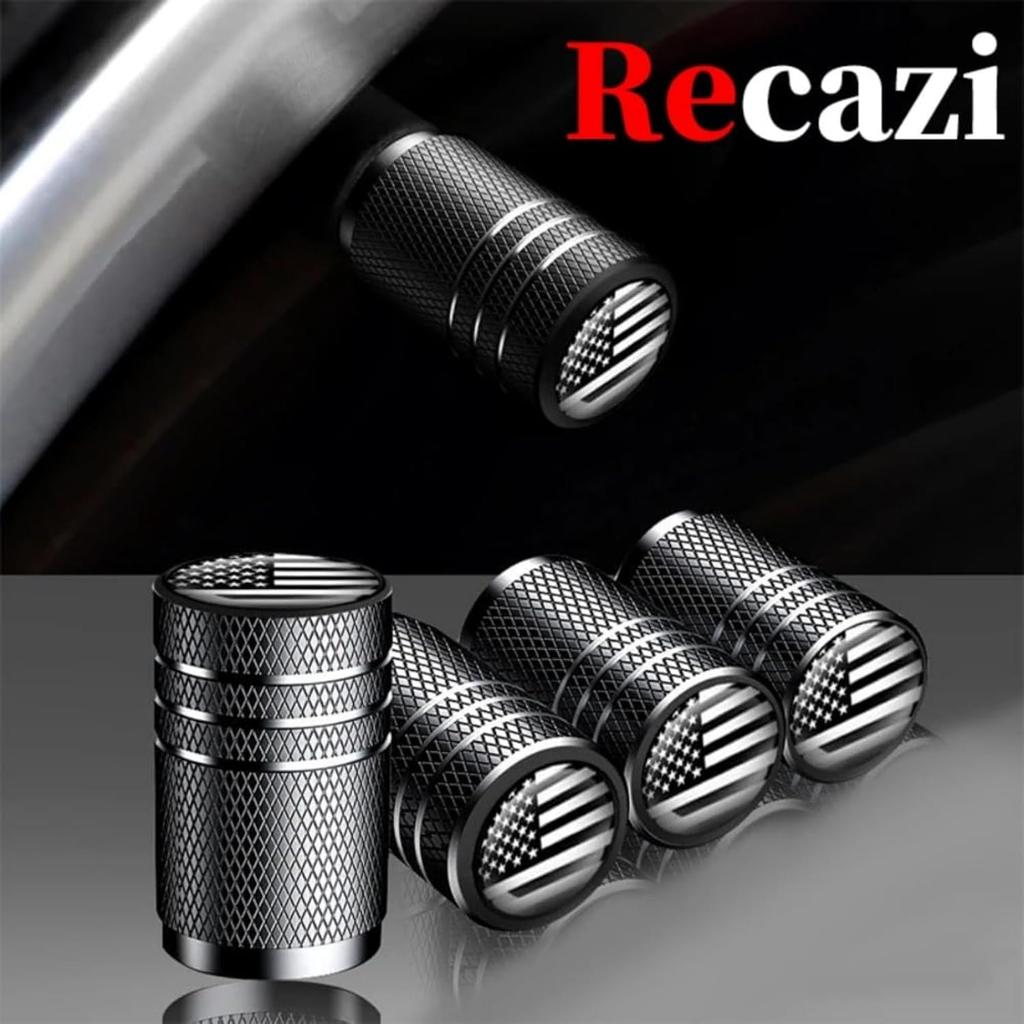 Tire Valve Stem Caps tire Valve Covers Valve stem Covers Black 5 pcs/Pack Anodized Aluminum Tire Valve Cap Set Corrosion Resistant Universal Stem