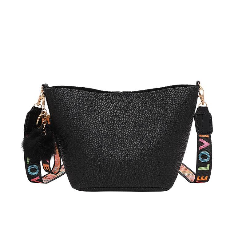 Lychee pattern ribbon one shoulder crossbody tote bag new large capacity simple fashion women's bag