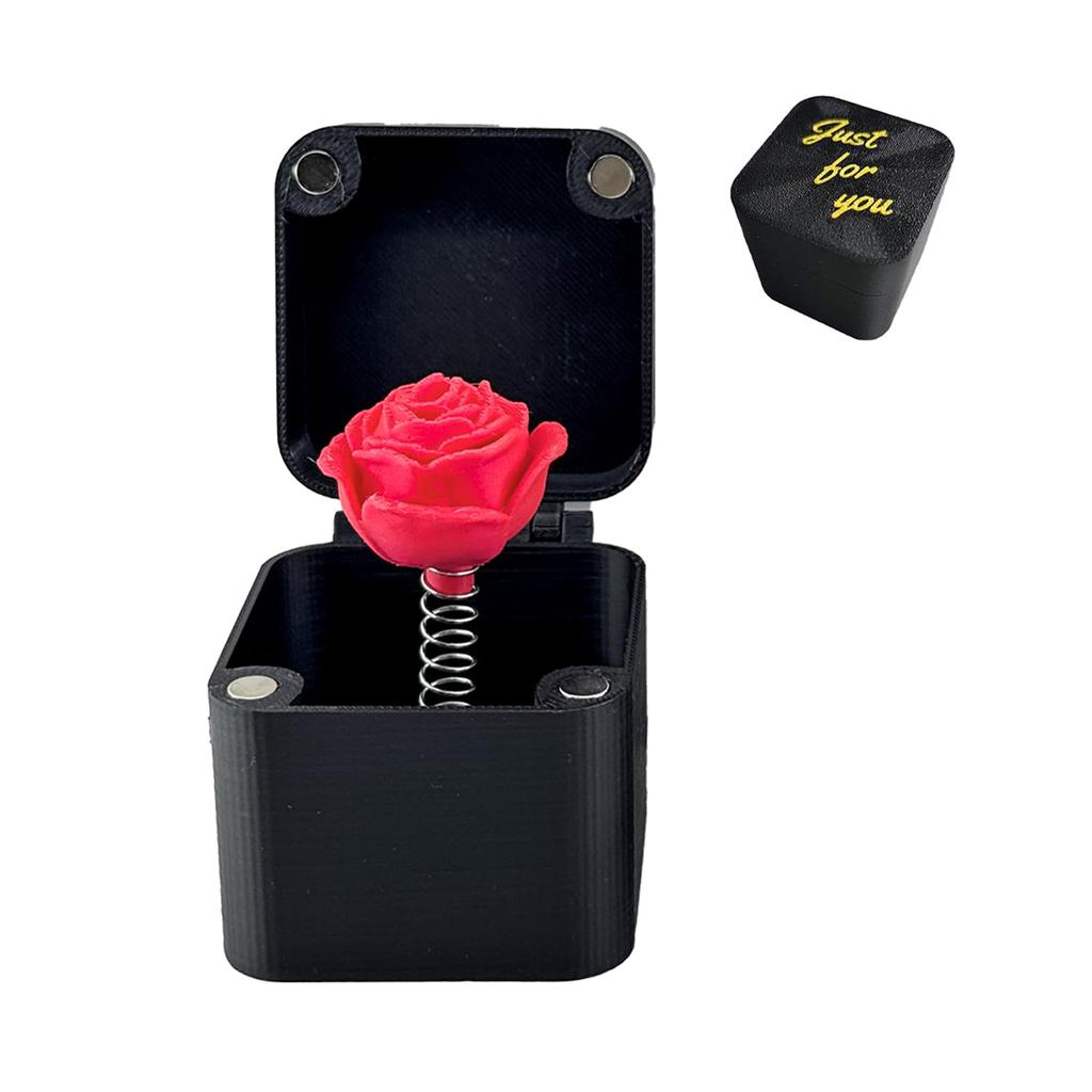 3D Printed Surprise Rose Gift Box Multi-Purpose Creative Fun Prank Gift Funny Popping-Up Gifts for Valentines Day & Mothers Day
