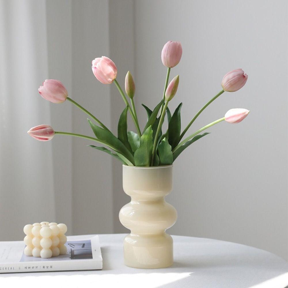 5 Stück 5 Köpfe Künstliche Tulpenblumen Echte Haptik Kunstblumen Geburtstagsdeko