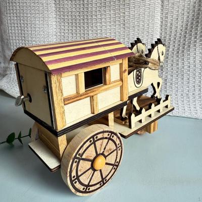 3D Building Kit Vintage Carriage Wooden Model Wood for Adults Kids Ages 14 and Up Birthday