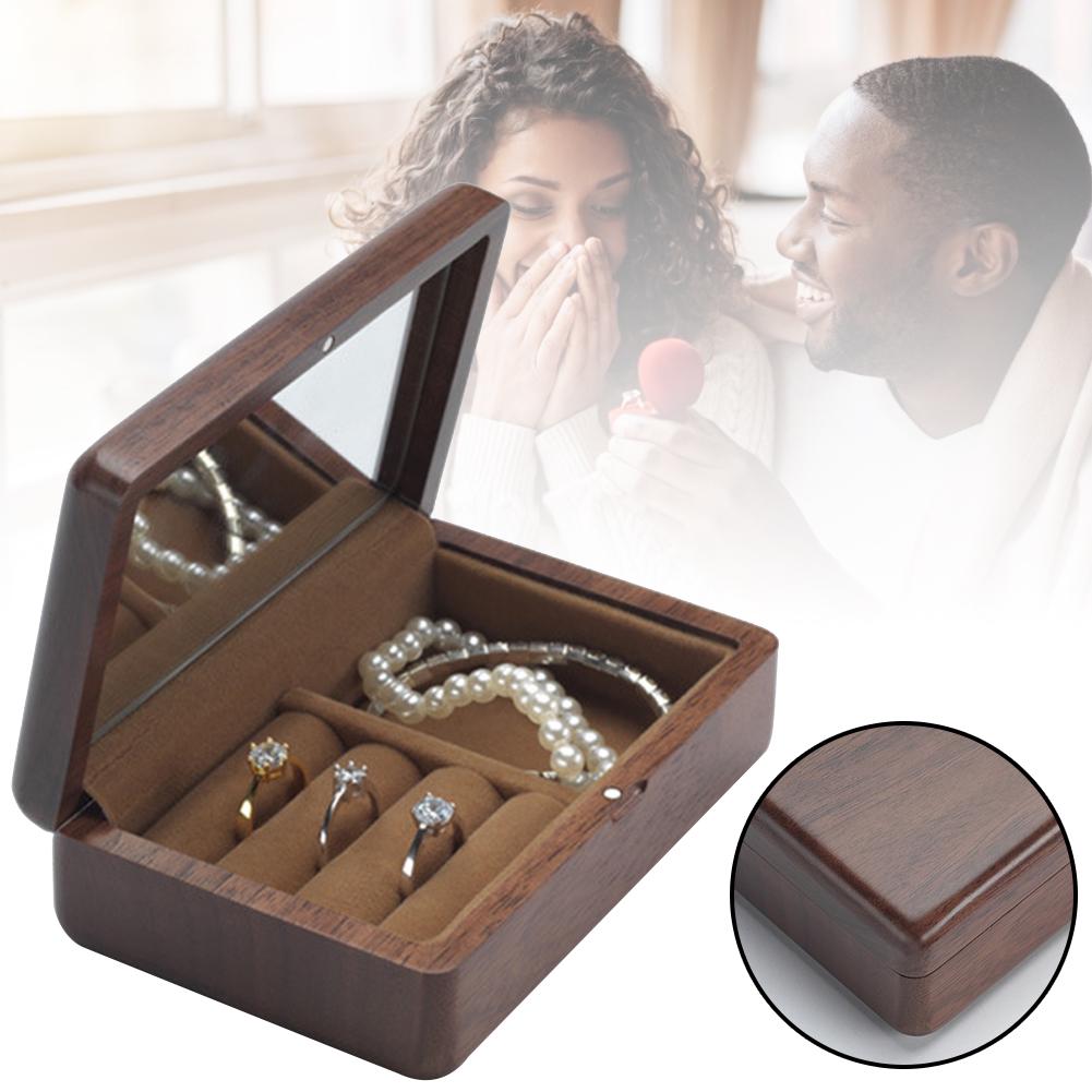 Buy Wooden Jewelry Box, Ring, Necklace, and Earring Organizer With
