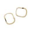 S925 Sterling Silver Plated 18K Gold Earring for Women, Simple Geometric Square Fashion Ear Accessories