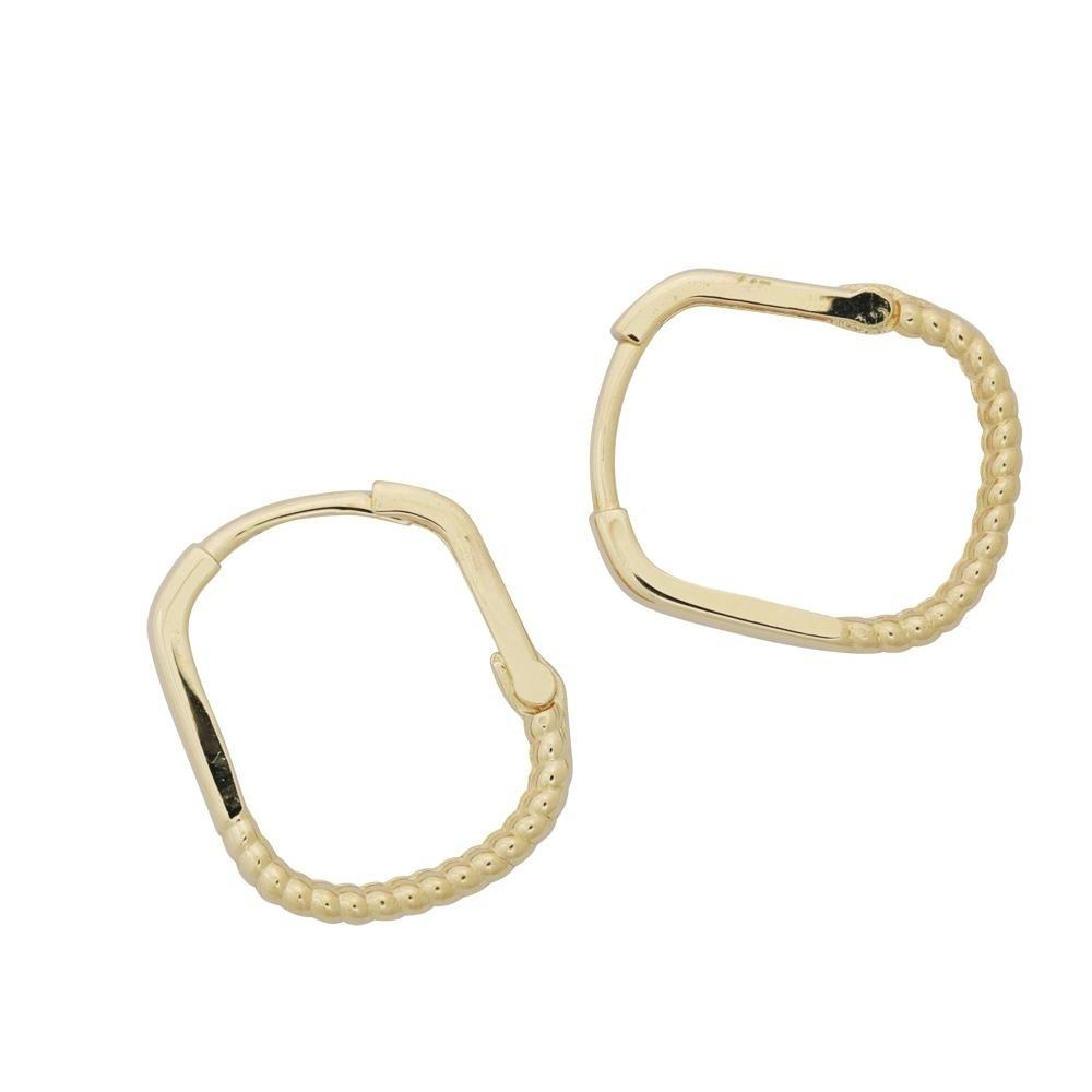 S925 Sterling Silver Plated 18K Gold Earring for Women, Simple Geometric Square Fashion Ear Accessories