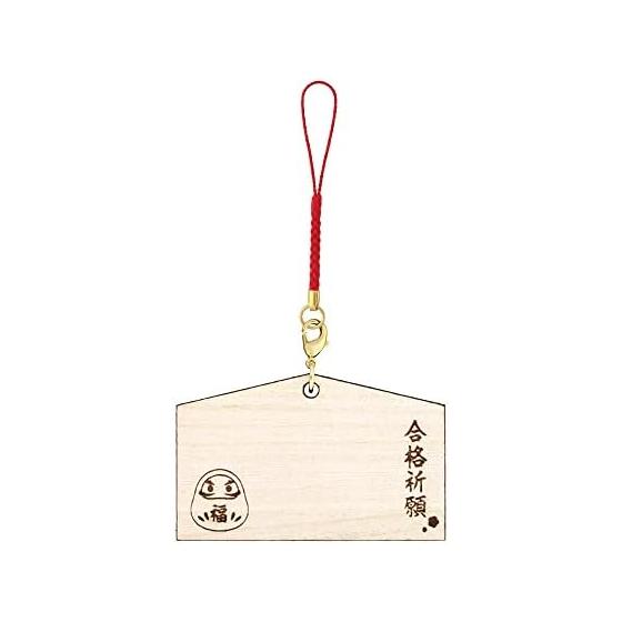 [Daio Seisakusho] Wooden Ema Strap, Passing Prayer, Amulet, Wooden Ema Keychain, Ema Type, Netsuke String Included, OPP Bag Holder