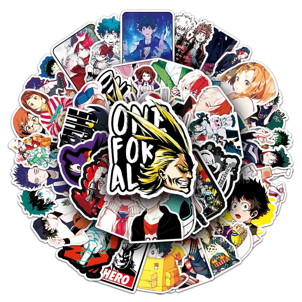 52 My Hero Academia Cartoon Stickers: Waterproof Decor for Suitcases, Laptops, Cars