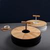 Japanese Style Fruit Plate Dried Fruit Candy Snack Box Creative Partition Bamboo Lid Portable Dried Fruit Box
