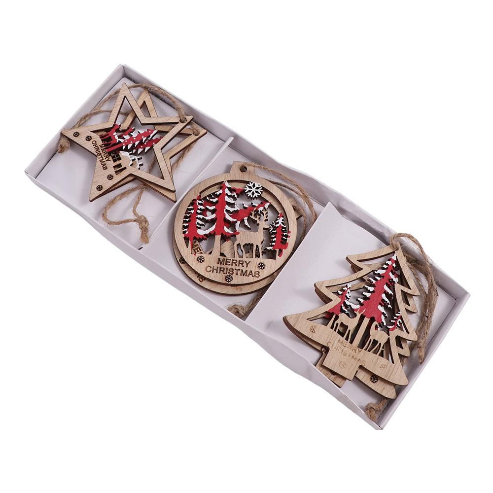 6pcs Decorative Christmas Tree Hanging Ornaments Hollow Hollow Out Star Decoration  Holiday