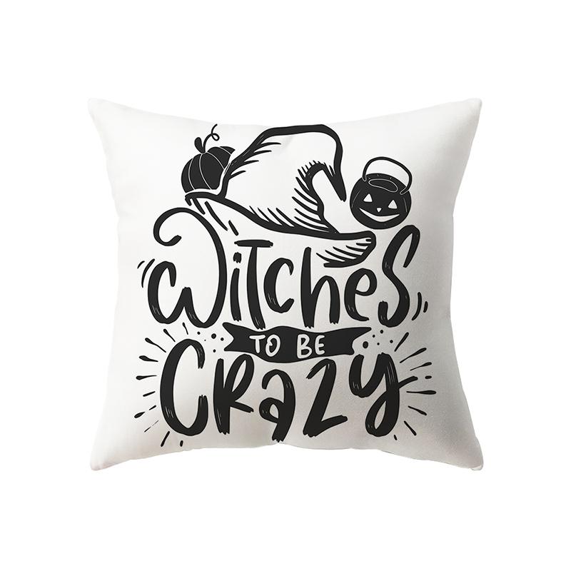 Black and White Pumpkin Alphabet Throw Pillow Cover Halloween Theme Throw Pillow Cover Sofa Chair Bed Cushion Cover Home Decor