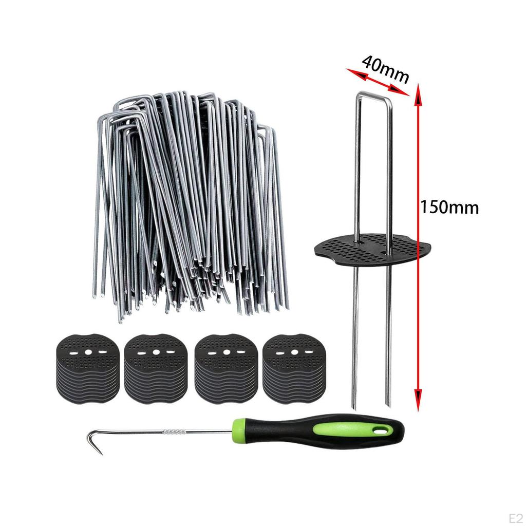 Купить 50 шт. скобы для садовых кольев с 50 прокладками сверхмощные U ...