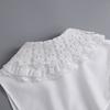 Perfect Match White Big Lapel Shawl Doll False Collar For Women Girls Ruffled Trim Detachable Half Shirt Lapel Blouse Collar Decor