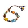 Handmade Ceramic Beaded Bracelet Adjustable Boho Woven Jewelry Vintage Ethnic Style Gift for Women Fashion Accessories S02-035