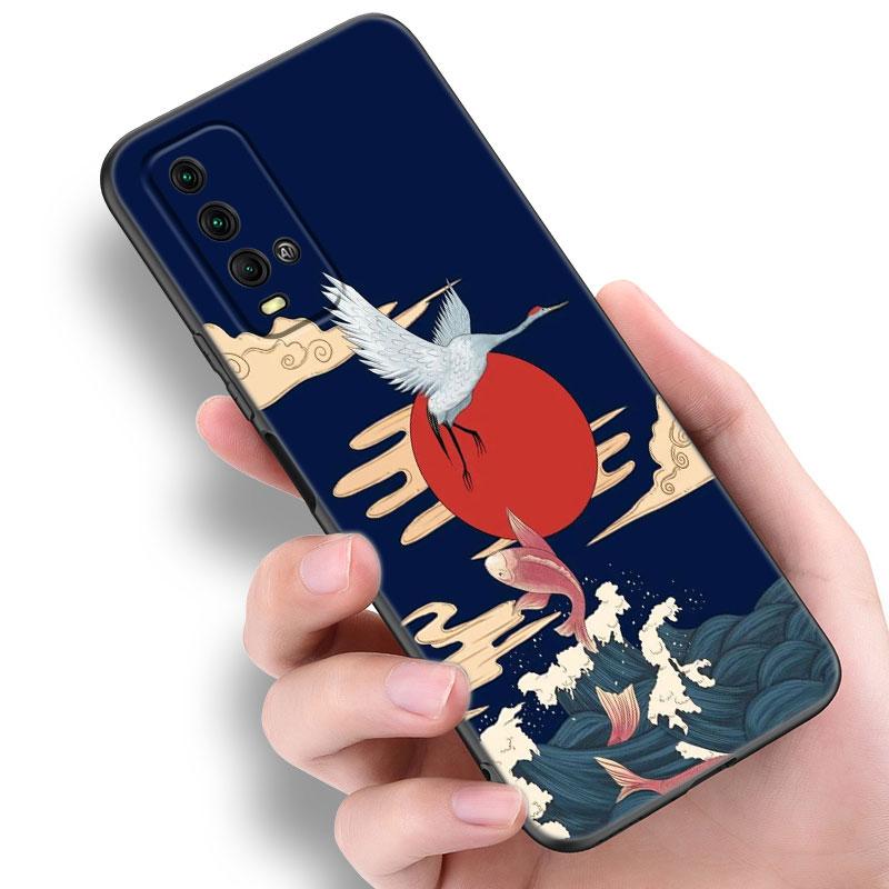 Anime-Telefonhülle im japanischen Stil für Xiaomi Redmi Note 5 6 9T K20 K40 K50 Pro 7A 8A 9A 9C 9i 10A 10C A1 S2, weiche schwarze TPU-Abdeckung