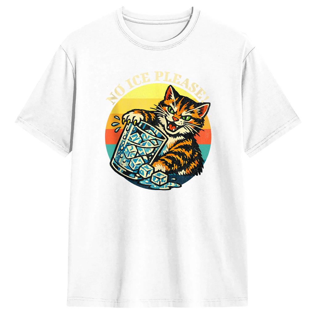 Oversized T-Shirt Summer Abolish ICE Cat Anti-ICE Funny Retro Hip Hop T-Shirts Cotton Tee Shirt Men Awesome Short Sleeve Tops