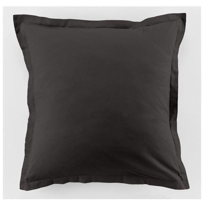 2 Taies d'oreiller uni 63 x 63 cm Passion anthracite