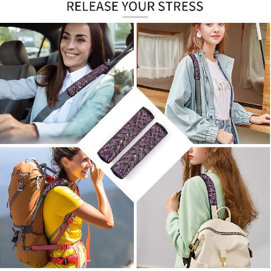 Surpassme 2PC Bling Car Seatbelt Covers, Rhtone Car Seat Belt Covers/Pads With Crystal For Releasing Shoulder/Neck Pressure Car Accessorizes For Car,