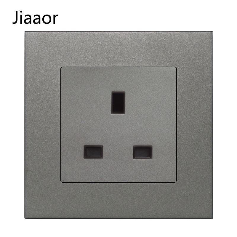 Grey British Standard Double Gang Switch Socket with USB & Type C - Hong Kong/Macau Compatible, Concealed 86 Type