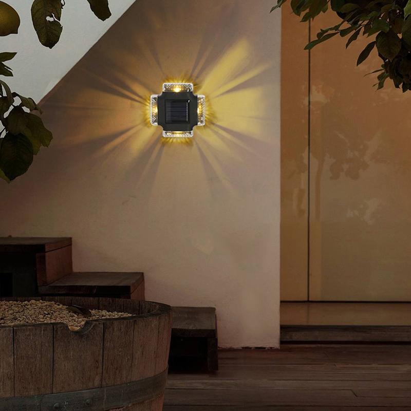 Led Solar Wall Lamp Waterproof Solar Light Up And Down Luminous Lighting For Outdoor Garden Fence Stairs Decoration Solar Lamp