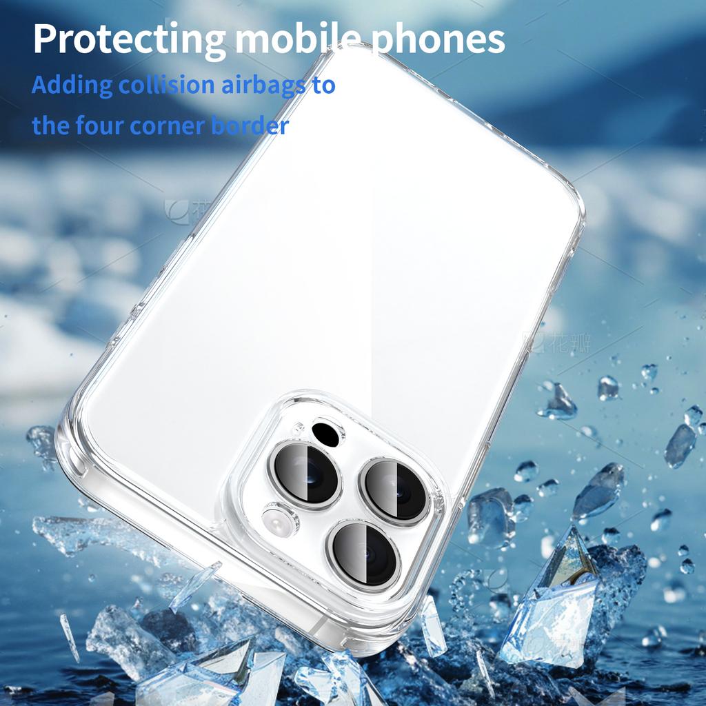 For iPhone 16 Pro Case TPU+Acrylic Phone Back Cover Anti Yellowing