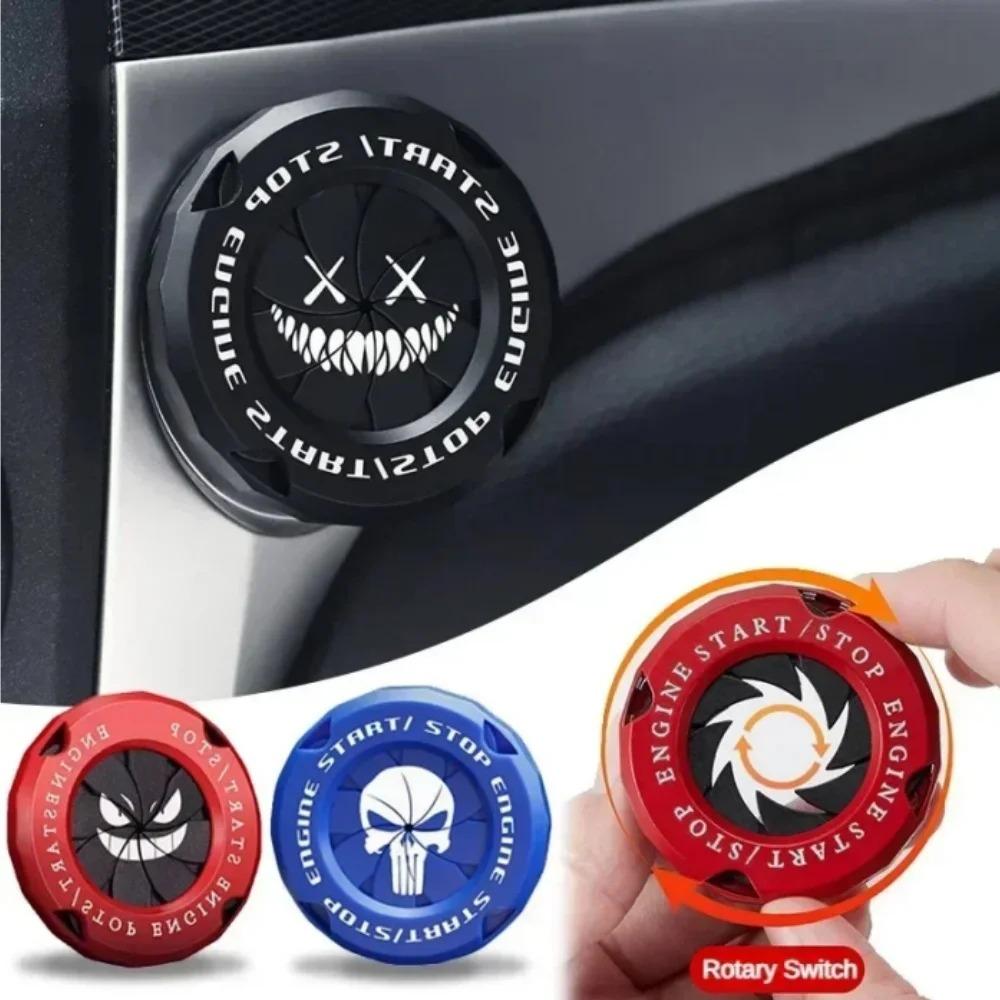 1pcs Car Ignition Switch Cover One-touch Start Button Rotating Protective Cap Motorcycle Start Stop Ring Decoration Sticker Tool