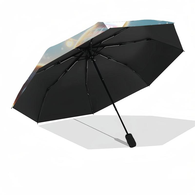 1pc Winter Penguins with Lights Umbrella with Plastic Handle,Suitable for All Seasons Home Travel Outdoor UmbrellaDD1348