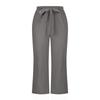 Loose Linen Pants For Women Casual Summer Elastic Tie Waist Pants Wide Leg Cropped Trousers With Pockets
