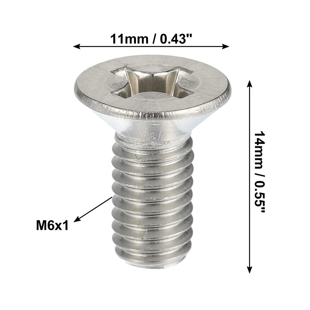 uxcell Brake Disc Rotor Screws Stainless Steel Front Rear Fastening Hardware Bolt Kit Fits