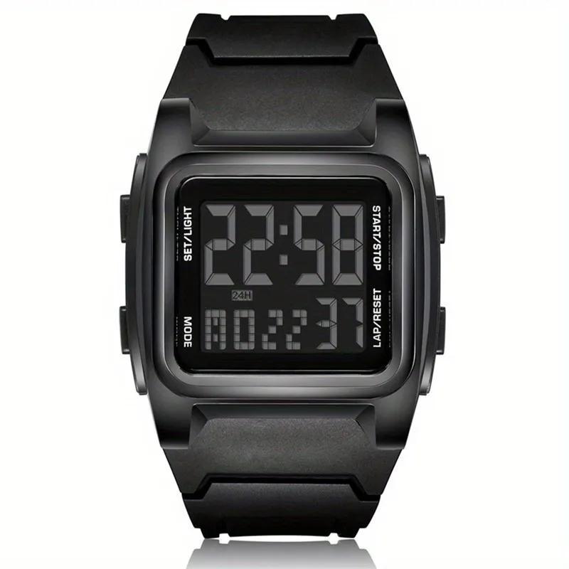 Reloj Electrónico Deportivo Cuadrado Estilo  Vida  Los Hombres Relojes Impermeables  Pulsera Luminoso Multifunción